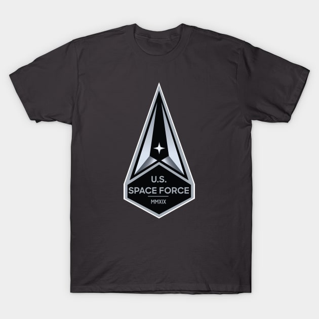 Space Force Official Service Patch -Black & White Version T-Shirt by SpaceForceOutfitters